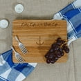 thumbnail image 2 of Pavilion Gift Company Lake Best Life Anchor 7 x 9 Inch Cutting Cheese Board, Set of 4 Forks with Debossed Text, 9", Brown, 2 of 8