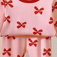 thumbnail image 4 of Wenfanal Kids Boy's Pajama Sets Kids Toddler Girl Pajamas Pj Set Girls Comfortable Breathable Long Sleeved Home Clothes Cute Pattern Homewear Set Size 3-4 Years,Red, 4 of 4