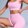 thumbnail image 6 of Hessimy Workout Sets for Women 2 Piece - Seamless Yoga Outfits Shorts and Padded Sports Bra Gym Athletic Clothing Set(Pink,L), 6 of 9