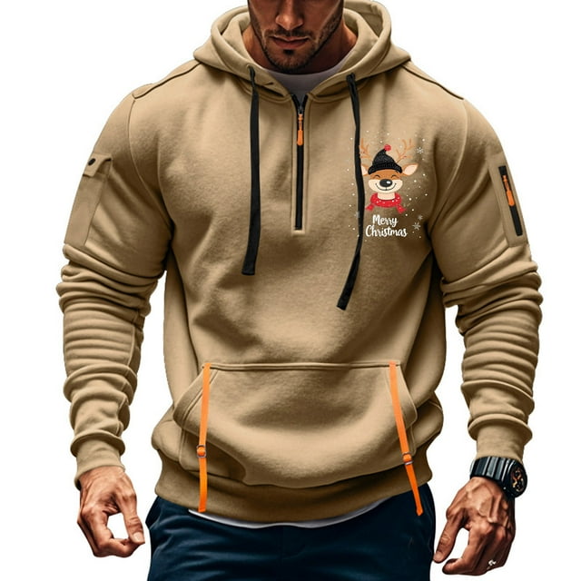 Sudadera con capucha para hombre, informal, con estampado, deportiva, de manga larga, blusa de poliéster