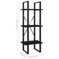 thumbnail image 2 of vidaXL 3-Tier Book Cabinet Black 15.7"x11.8"x41.3" Engineered Wood, 2 of 10