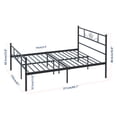 thumbnail image 2 of Yoneston Heavy Duty Queen Size Platform Bed Frame with Vintage Scroll Headboard & Footboard, Black, 2 of 12