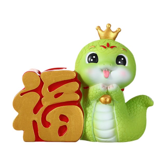 Estatua de serpiente de dibujos animados, jarrón de flores, colección de esculturas de animales, adorno de escritorio Personaje Fu