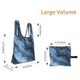 thumbnail image 2 of Shopping Bag 17.5×4.5×15in Crack Resistant Waterproof Super Large Capacity Reusable Extended Handle Can Be Carried Or One Shoulder Slateblue Marble_2, 2 of 8