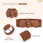 WHIPPY Women Elastic Wide Belt, Stretch Waist Belt for Dresses