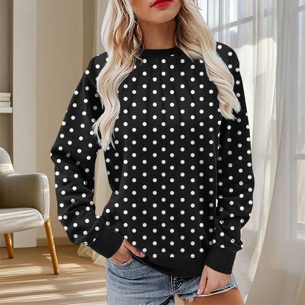 Heisall Womens Hoodies Spring Autumn Non-positional Print Fashion Casual Loose Ribbed Design Crewneck 2025 New Arrival Tops