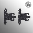 thumbnail image 2 of Renovators Supply Cabinet Door Hinge w/Hardware 4.5" Black Wrought Iron Rust Resistant Flush Mount Hinge for Cabinets Pack of 2, 2 of 4