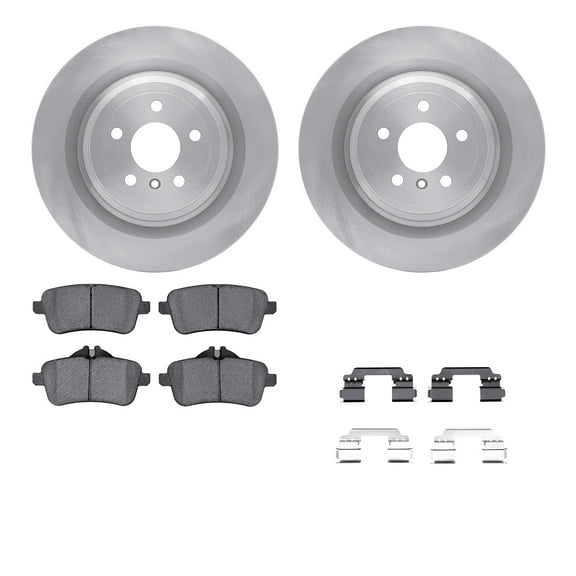 Dynamic Friction Company Rear Brake Rotors with 5000 Advanced Brake Pads includes Hardware 6512-63570