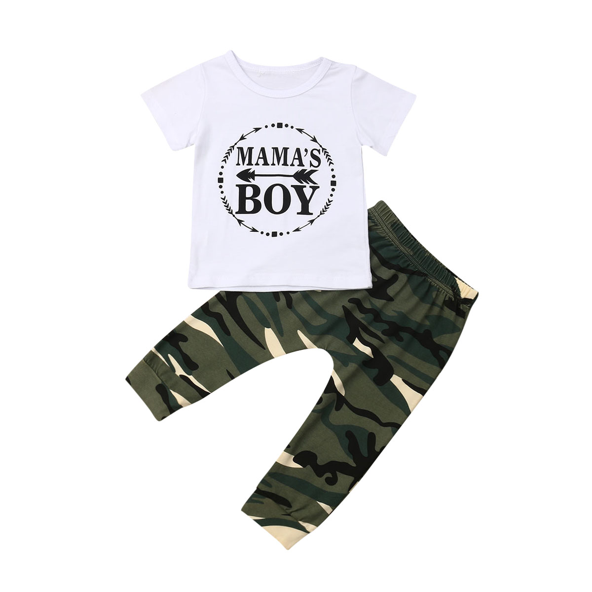 Toddler Baby Boys Shirt Top+Camouflage Pants Outfits Clothes Set Tracksuit