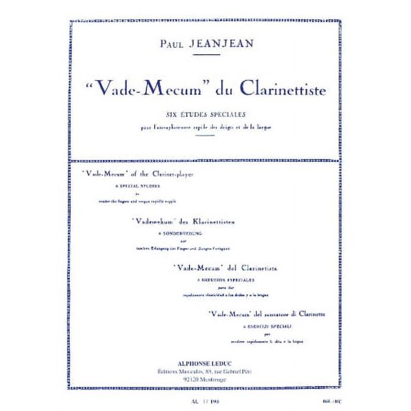 Vade-Mecum du Clarinettiste Paul Jeanjean (Sheet Music/Songbook)