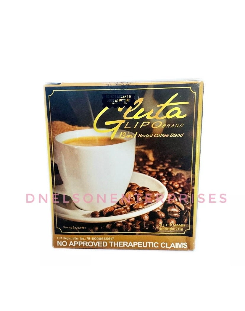 GlutaLipo Gluta Lipo Coffee 13-in-1, Slimming - 10-Sachets, AUTHORIZED SELLER