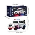 thumbnail image 2 of Electric Stunt Police Car Toy with Auto-Opening Doors, Realistic LED Lights & Siren Sounds, Battery Operated Law Enforcement Vehicle for Kids 3+, G Wagon Police Car Model (White), 2 of 6