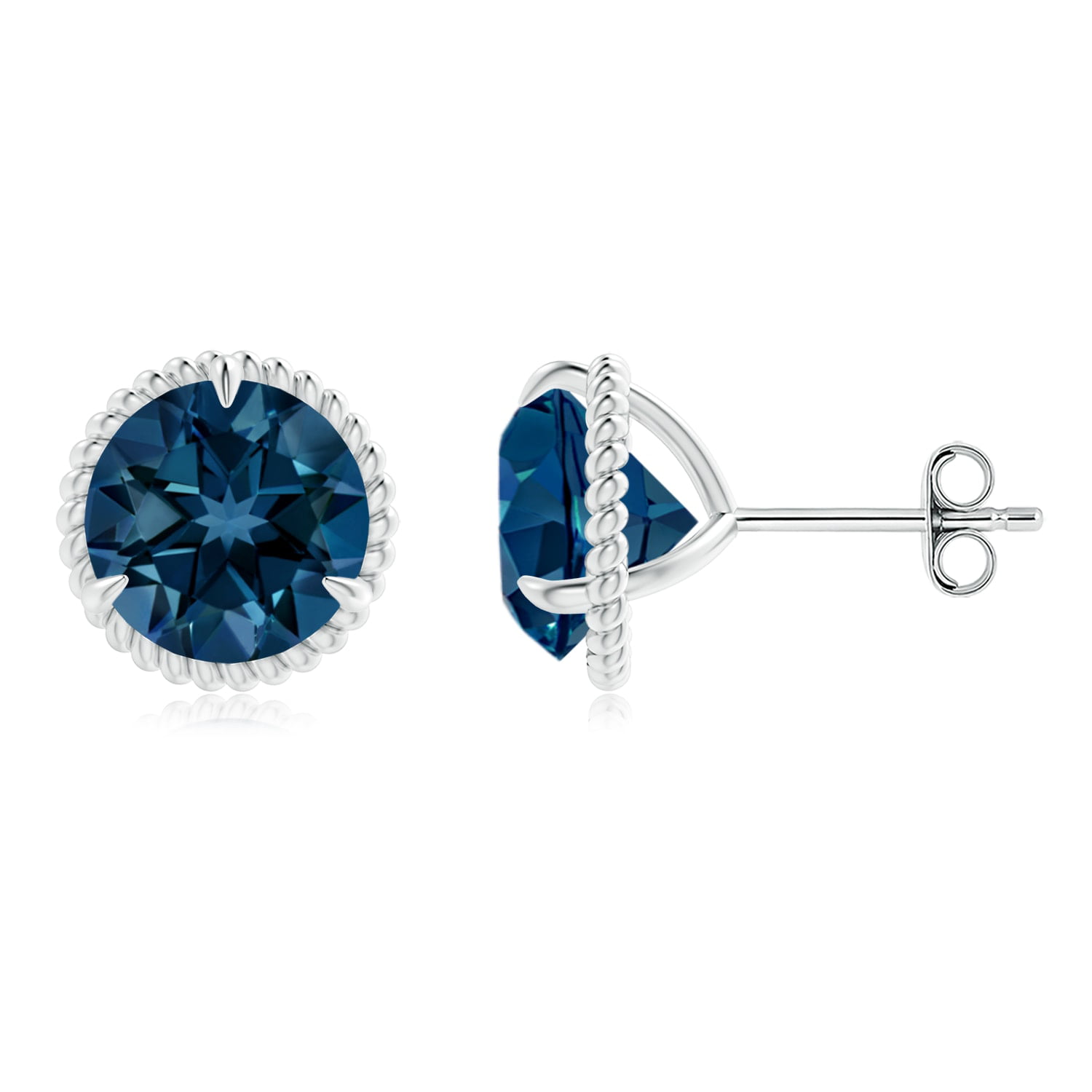 Details about   10k White Gold Oval Blue Topaz And Diamond Earrings