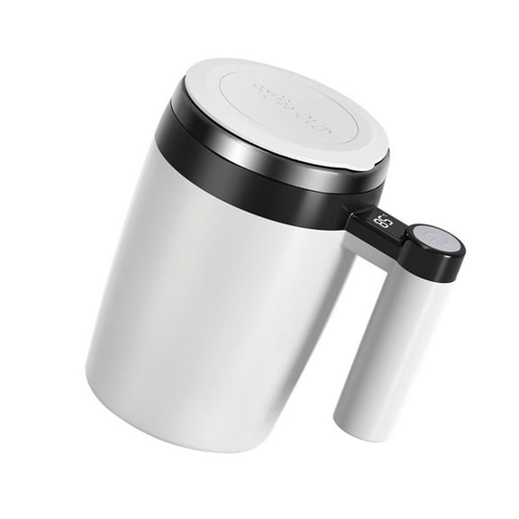 USB Rechargeable Mixing Coffee Mug Automatic Stirring Cup with Digital Temperature Display for Office and Home Use