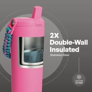 TAL 24oz Stainless Steel Hudson Paracord Handle Water Bottle, Pink