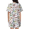 thumbnail image 3 of Naloa Retro Style Women's Short-Sleeved Pajama Set, Loungewear, Summer pajamas, Breathable Cozy - X-Large, 3 of 9