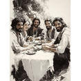 thumbnail image 1 of Qisvanset 12x16 Inch Last Supper Modern Bible Canvas Wall Art, Passover Meal Sketch Boho Style Kitchen Home Decor, 1 of 8