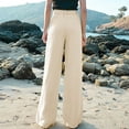 thumbnail image 4 of Gerichy Womens Casual Wide Leg Pants High Waisted Button Down Straight Long Trousers Palazzo Pants Womens Casual High Waisted Wide Leg Pants Button Up Straight Leg Trousers, 4 of 5