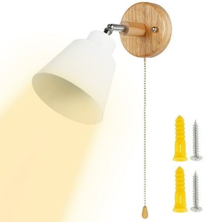

360° Rotating Wall Mount Lamp - Wall Lights with Pull Cord Switch Wall Spotlight Decorative Wall Lamps Fixture