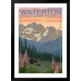 thumbnail image 2 of Art.com Waterton National Park, Canada - Bears and Spring Flowers Art Print by Lantern Press, Black Frame Wall Art, 32" x 44", 2 of 5