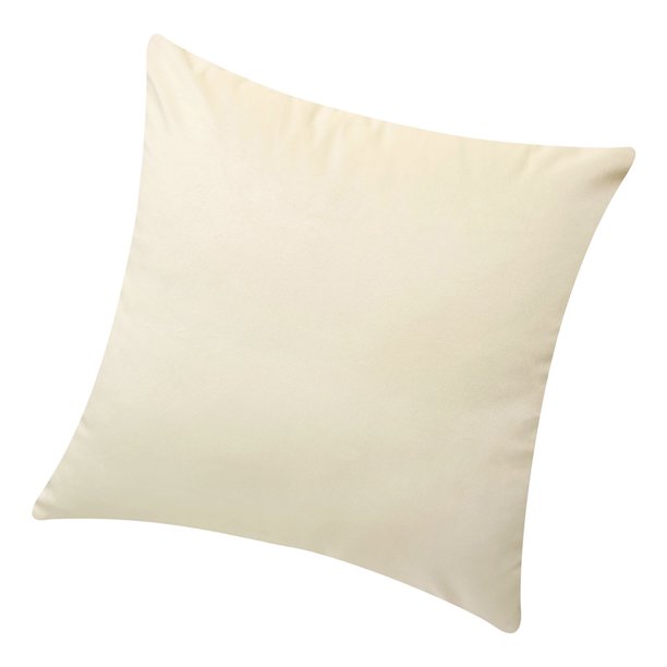 Inteprter Funda de almohada cuadrada de terciopelo con funda de almohada de color sólido para decoración de sofá Decoración del hogar amarillo beis Inteprter HA003042-09