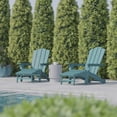 thumbnail image 6 of BizChair HDPE Adirondack Chair with Cup Holder and Pull Out Ottoman, All-Weather HDPE Indoor/Outdoor Lounge Chair in Blue, Set of 2, 6 of 12
