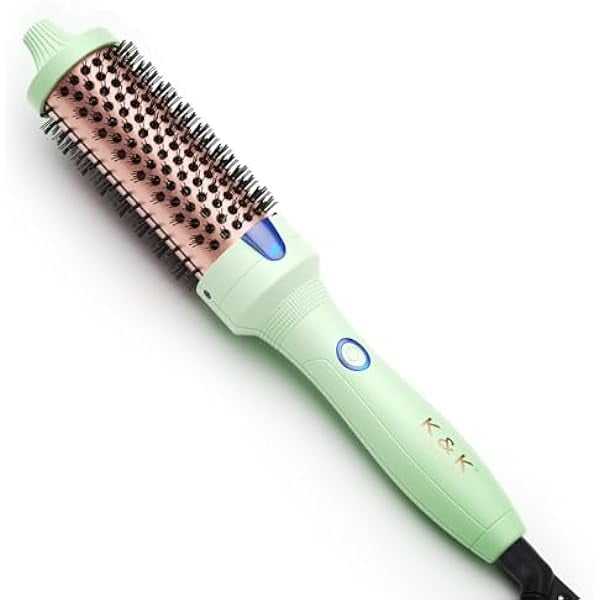 wonima11 Thermal Brush for Blowout Look, 1.5 Inch Ionic Heated Round Brush Makes Hair Smoother, Dual Voltage Thermal Round Bristle Get Natural Curls, Easy to Use, 30S Fast Heating