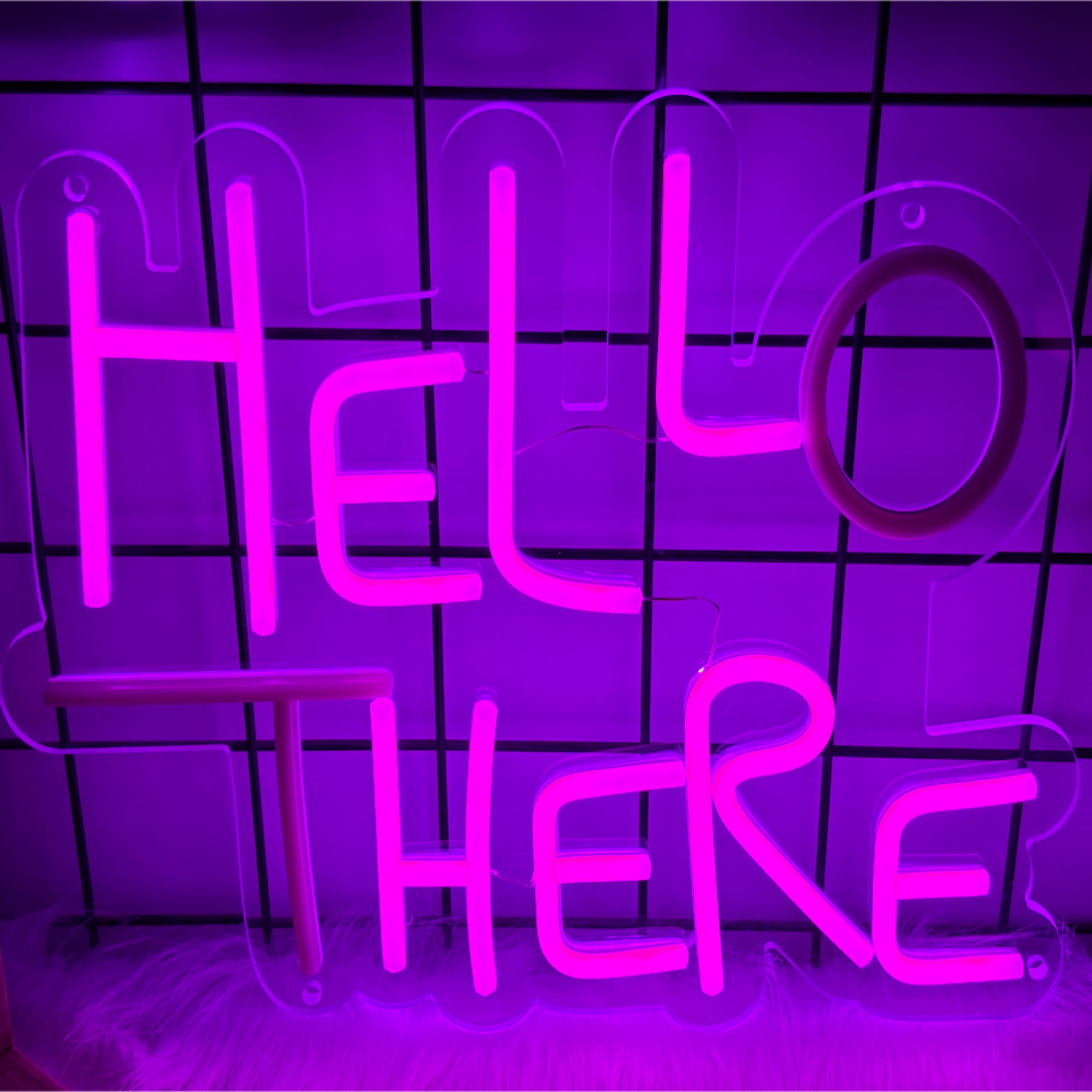 Hello There Neon Signs for Wall Decor, Hell Here Neon Lights Signs for Room Decor, Led Light Up Sign with USB Powered for Bar, Hotel, Cafe, VIP Room, Home Decoration