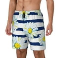 thumbnail image 2 of Fotbe Daisy Striped Nautical Men’s Swim Trunks Quick Dry Swim Shorts Board Shorts with Mesh Lining-X-Large, 2 of 9