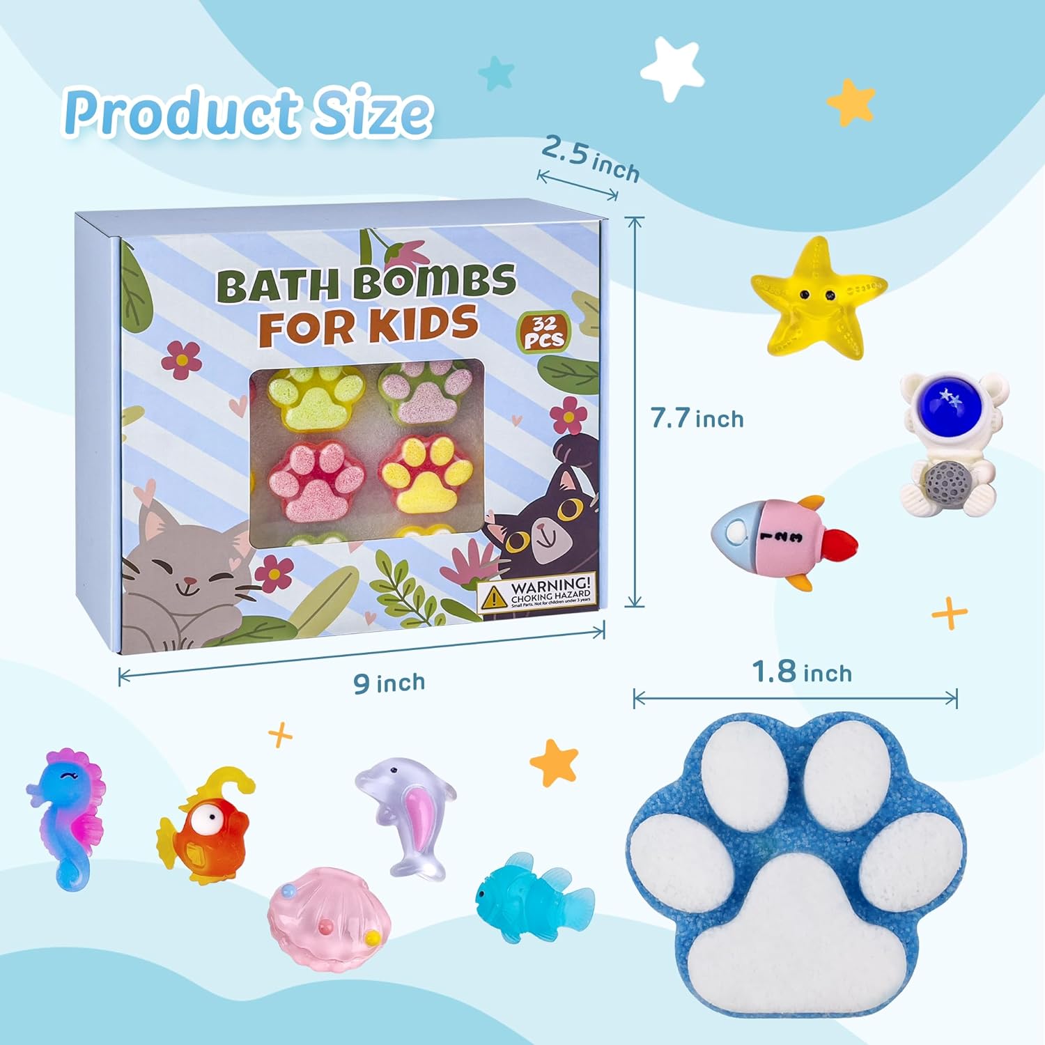 PickMora 32-Piece Bath Bombs for Kids with Surprise Toys photo 2
