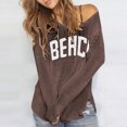 thumbnail image 2 of Beach Cover Up for Women Letter Print Crochet Tops Beach Sweater | Long Sleeve, Crew Neck, Split Hem, Swim Swimsuit Coverup, Lightweight Summer Sweater, Vacation Beach outfits,3XL, 2 of 6