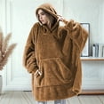 thumbnail image 4 of Oversized Blanket Hoodie Sweatshirt, Wearable Lounging Pullover for Adults Women Men Dark Brown One size, 4 of 7