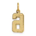 thumbnail image 2 of Diamond2Deal 10k Yellow Gold Casted Diamond-Cut Number 6 Charm Pendant for Women (L- 0.79 inch, W- 0.28 inch), 2 of 6