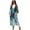 Blue-1, variant on EDOLYNSA Print Beach Kimono Cardigans for Women Open Front Swimsuit Cover Up