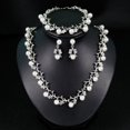 thumbnail image 2 of Bridal Wedding Jewelries Rhinestone - Faux Pearl Chain Necklace Dangle Earrings, 2 of 9