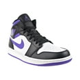 thumbnail image 2 of Air Jordan 1 Mid Men's Shoes Court Purple-Black-White 554724-095, 2 of 6
