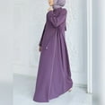 thumbnail image 6 of IDOPIP Women Muslim Abaya Dress Long Sleeve Self Tie Modest Dress Ramadan Eid Prayer Clothes, 6 of 7