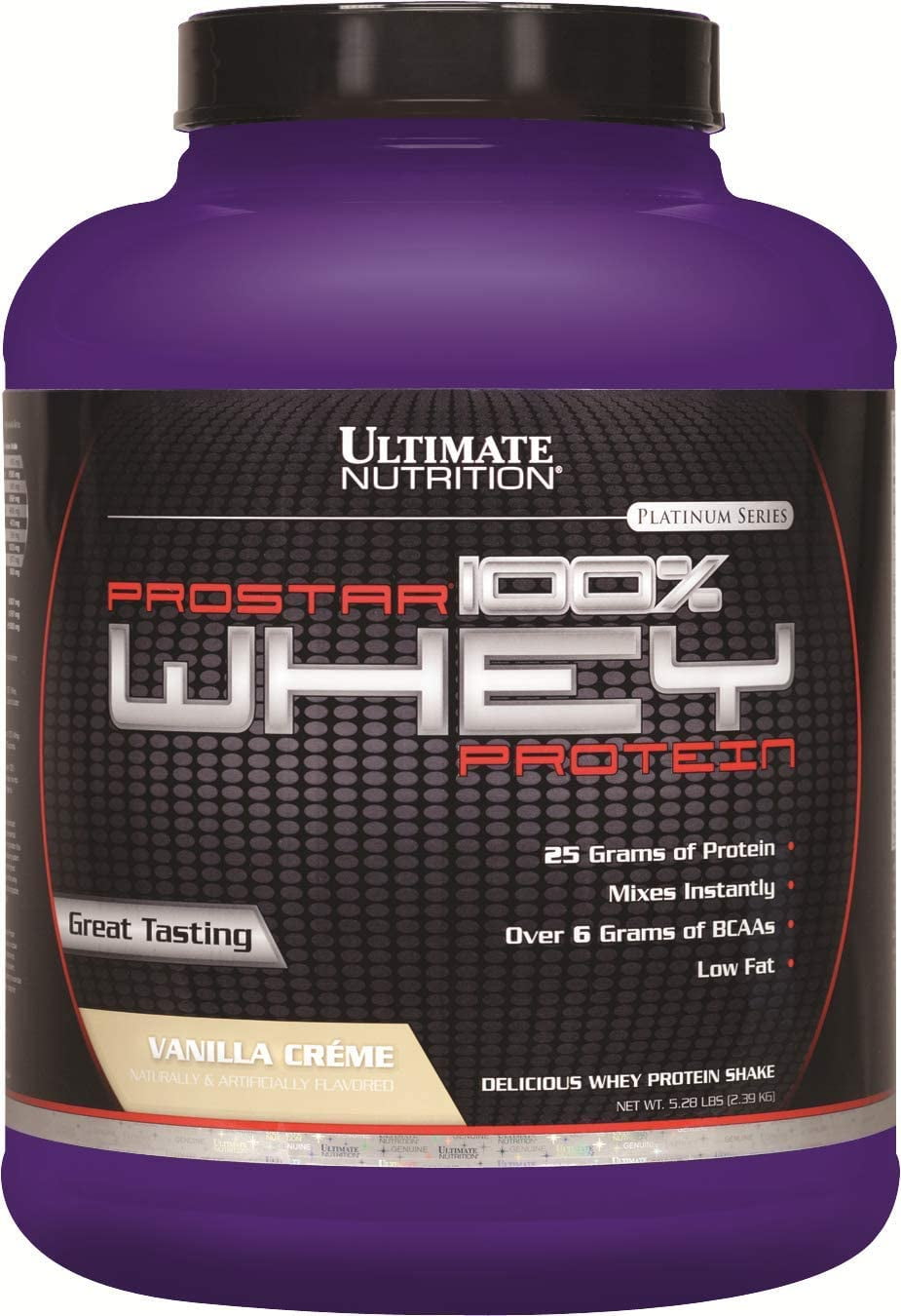 Ultimate Nutrition Prostar Whey Protein Powder, Low Carb Protein Shake with Bcaas,  25 Grams of Protein, Keto Friendly, 5 Pounds, Vanilla Crème