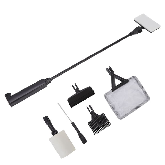 Kit de herramientas de limpieza de acuario, limpiador de peceras de acuario 6 en 1, herramientas de limpieza de acuario, materiales ecológicos