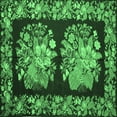 thumbnail image 1 of Ahgly Company Indoor Square Medallion Emerald Green French Area Rugs, 3' Square, 1 of 4