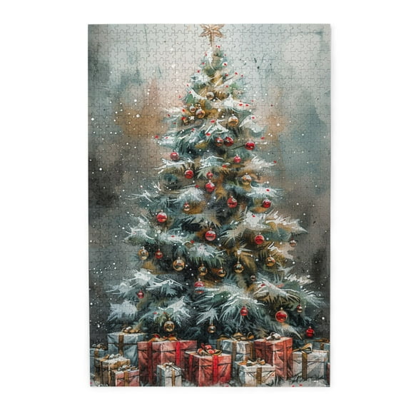1000 PCS Christmas Gifts Tree jigsaw puzzles 1000 pieces,Unique and Beautiful Design,Charm Artwork for Adults,Holiday Gifts,Classic Christmas Gifts Tree Wooden Puzzles 1000 Piece,for Puzzle Lovers