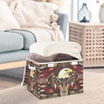 thumbnail image 3 of Yayeee Collapsible Cube Storage Bin with Lid Fabric Closet Decorative Basket with Handles, Red Abstract Eagle, 3 of 7