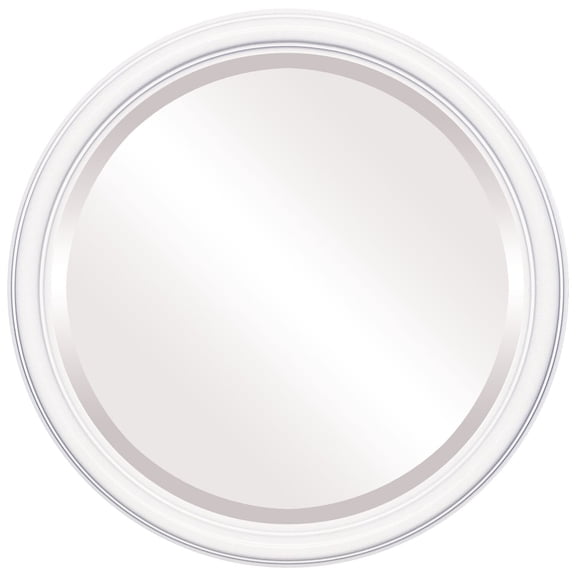 Wooler Round Modern Beveled Accent Mirror, Gallery quality, distortion-free beveled mirror, Pre-installed hanging hardware for vertical and horizontal hanging
