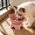 thumbnail image 4 of SHENGXINY Cat Bowls - Neck Support Slanted Mouth Pet Feeding Bowl, Cute Ear Design Food Bowl for Cats and Small Dogs Pink 4.72x4.33in, 4 of 6