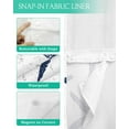 thumbnail image 3 of No Hook Shower Curtains with Snap in Liner, Navy Blue Starfish Coastal Waterproof Fabric Shower Curtain, Nautical Summer Beach Ocean Double Layers & See-Through Top Window Bathroom Curtains 72''x72'', 3 of 6