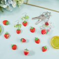 thumbnail image 3 of 4 Sets 48Pcs Strawberry Resin Charms Mini Resin Fruit Charms 3D Opaque Strawberries Resin Pendants with Platinum Tone Iron Loops for Bracelet Necklace Earrings DIY Jewelry Making Accessories, 3 of 7
