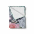 thumbnail image 2 of Pearls Soft Flannel Fleece Throw Blanket, Classic Rose and Pearls Romantic Dramatic Love Together Grace Bouquet Artwork, Cozy Plush for Indoor and Outdoor Use, 70" x 90", Pink Grey, by Ambesonne, 2 of 6