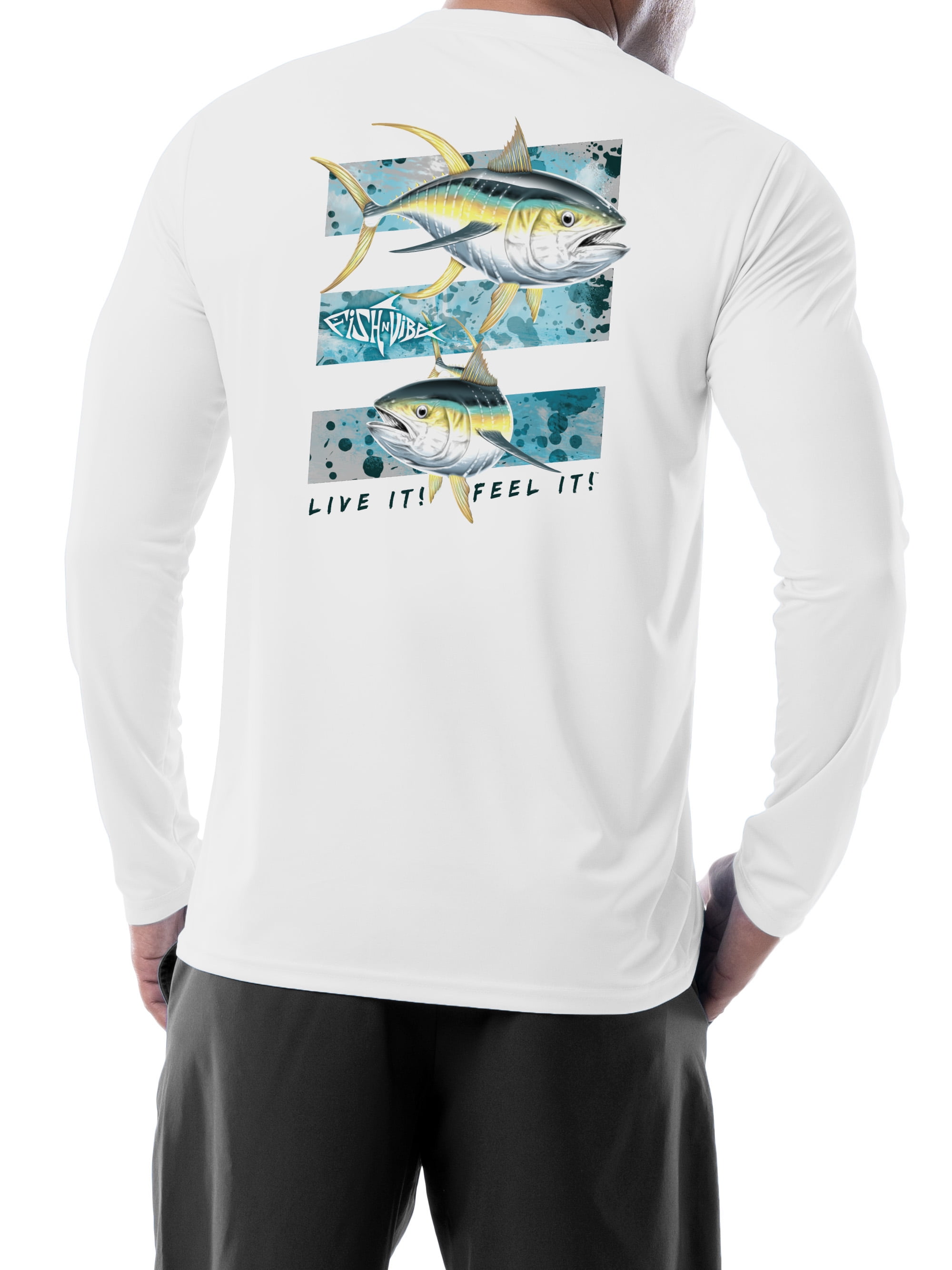 Fish N Vibe Men's Long Sleeve Sun Protection Performance Fishing Tee