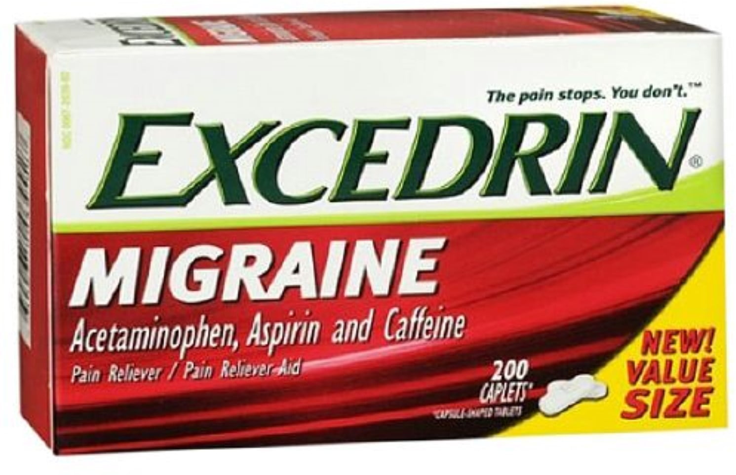 Excedrin Migraine Pain Reliever Caplets 200 ea (Pack of 4)