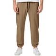 thumbnail image 1 of Puntoco Pantalones de pierna recta con cordón y bolsillo de color sólido para hombre, informales, con granos de maíz, engrosados, 1 of 8